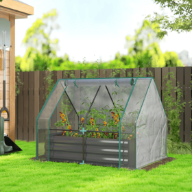 Garden Bed with Mini Greenhouse