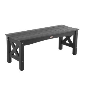 VEVOR Outdoor Bench, 44.5 inch, 600 lbs Weight Capacity, Weatherproof Plastic Frame with Adjustable Level Footpads and Thick Leg