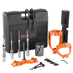 VEVOR Mortising Attachment for Drill Press, 4 Model Drills Square Hole Chisel Set, Bench Drill Locator Set Mortise and Tenon Tools with 5 Bushing