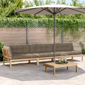 Pallet Sofa Set Taupe Solid acacia wood Medium