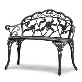 VEVOR Outdoor Bench, 38.8 inches Metal Garden Bench for Outdoors,480 lbs Load Capacity Bench, Outdoor Garden Park Bench with Backrest and Armrest