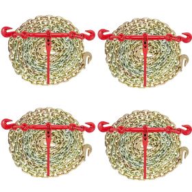 VEVOR Chain and Binder Kit 3/8in-1/2in, Ratchet Load Binders 9215lbs Working Strength, Ratchet Binders and Chains, 3/8in x 10ft Chains with G70 H