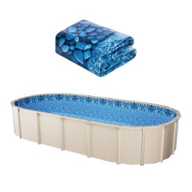 VEVOR 18-Foot-by-33-Foot Oval Pool Liner for Unibead Above Ground Swimming Pools, Standard Gauge, 52inch Wall Height