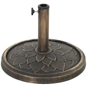 Round Patio Umbrella Base, 26 Lbs Resin Umbrella Stand Base, Heavy Duty Patio Umbrella Holder For 1.31.51.9 Umbrella Poles For Outdoor, Lawn, Poo (Option: Bronze)