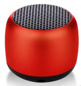 IPX5 Waterproof Mini Portable Bluetooth Speaker Metal HiFi TWS Interconnection Super Small Steel Stereo Wireless Loudspeaker (Color: Red, Set Type: Speaker)